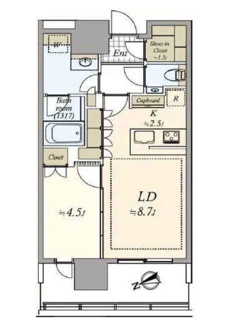 この住戸の間取り図