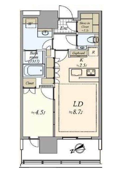 この住戸の間取り図