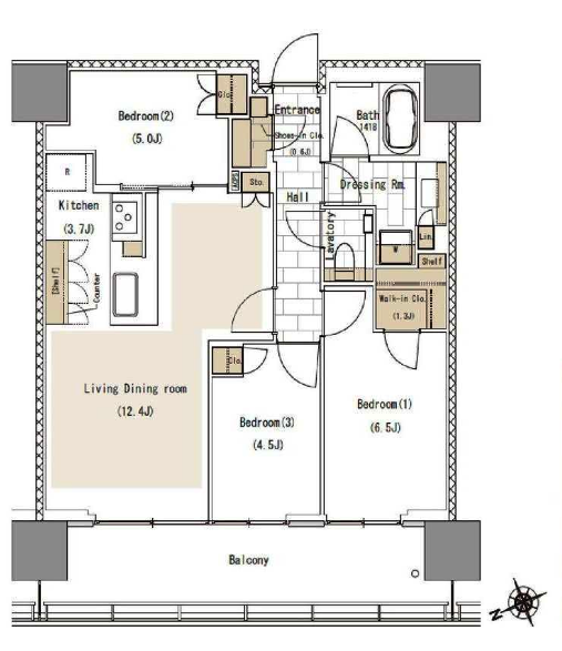 この住戸の間取り図