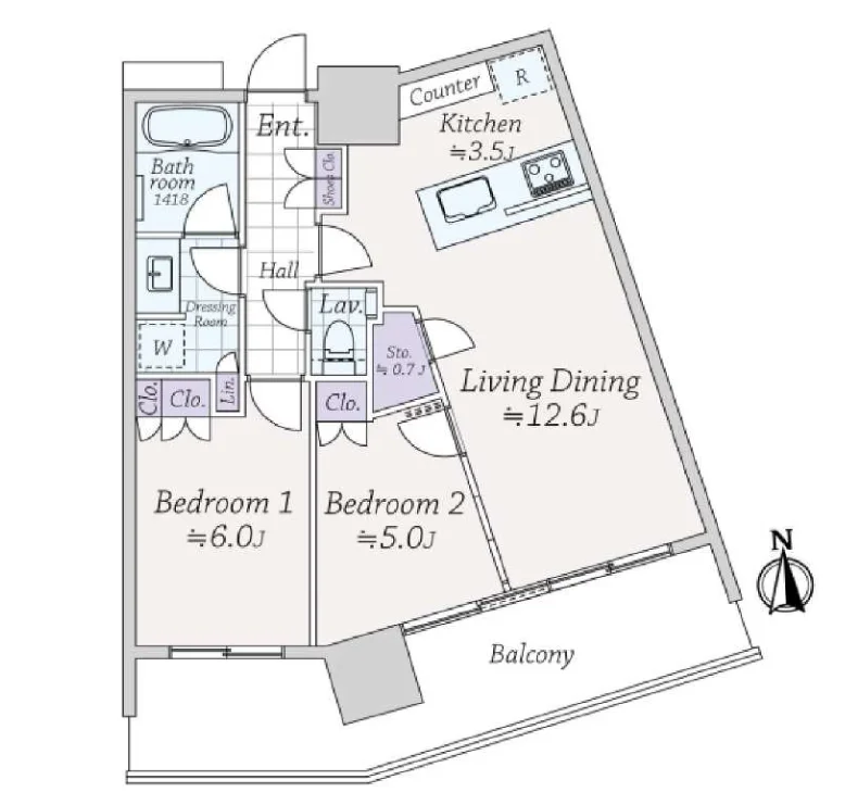 この住戸の間取り図