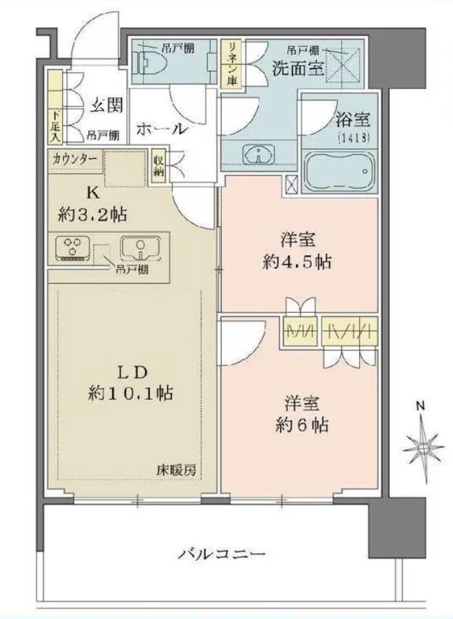 この住戸の間取り図