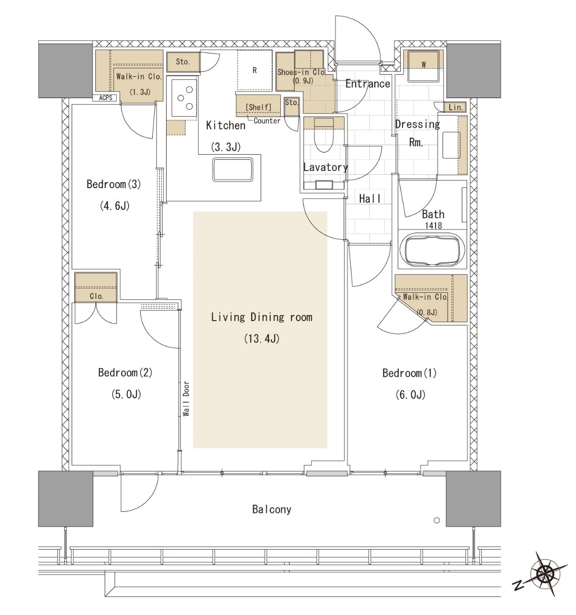 この住戸の間取り図