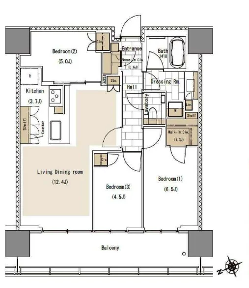 この住戸の間取り図