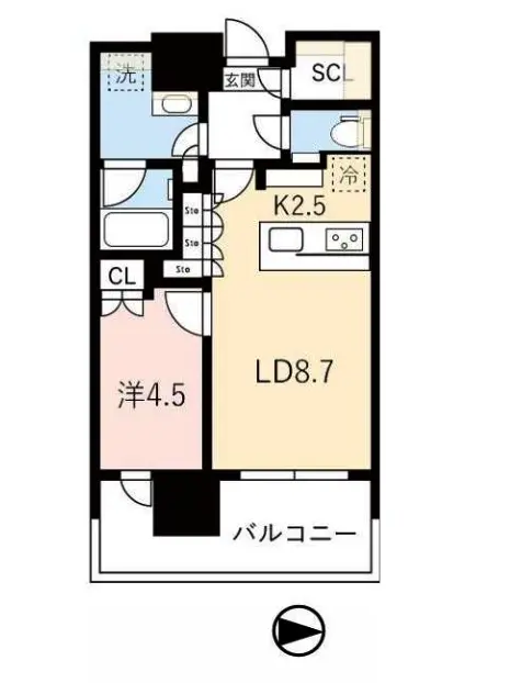 1LDKの間取り図