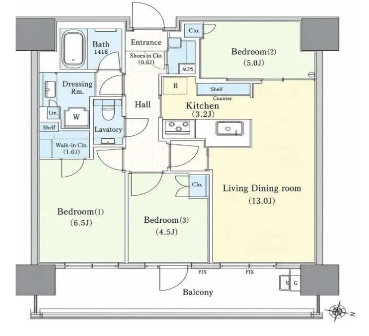 3LDKの間取り図