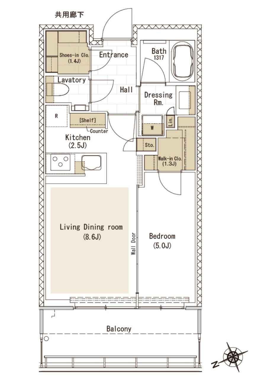 この住戸の間取り図