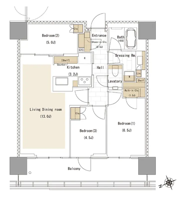 3LDKの間取り図