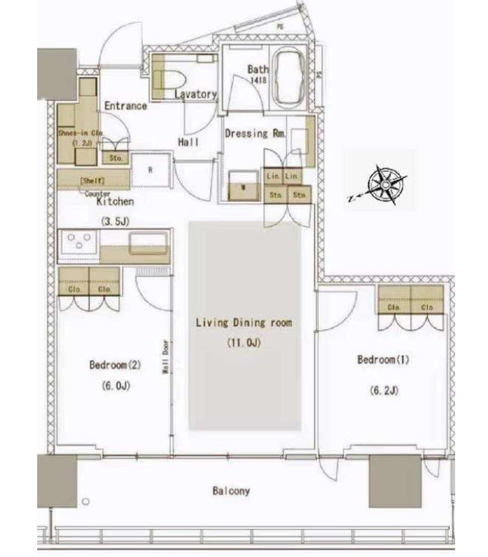 この住戸の間取り図