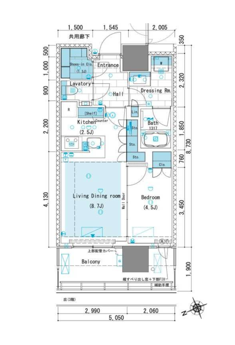 この住戸の間取り図